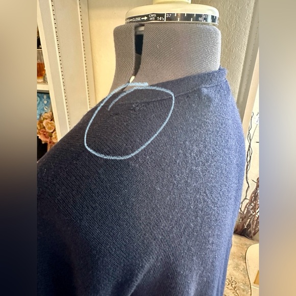 Iris Von Arnim Navy Cashmere Cardigan Duster Sz L Quiet Luxury Old Money Quality - Picture 6 of 16